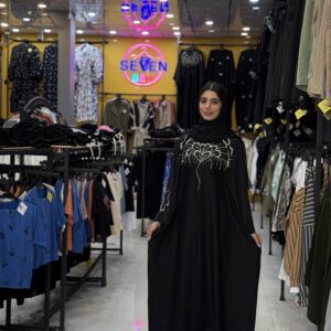 عبایی گل نقره ای
