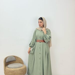 مانتو بلند دو کمربندی